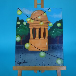 Peinture sur toile &quot;Parque de los Periodistas&quot; faite à la main (de Colombie)
