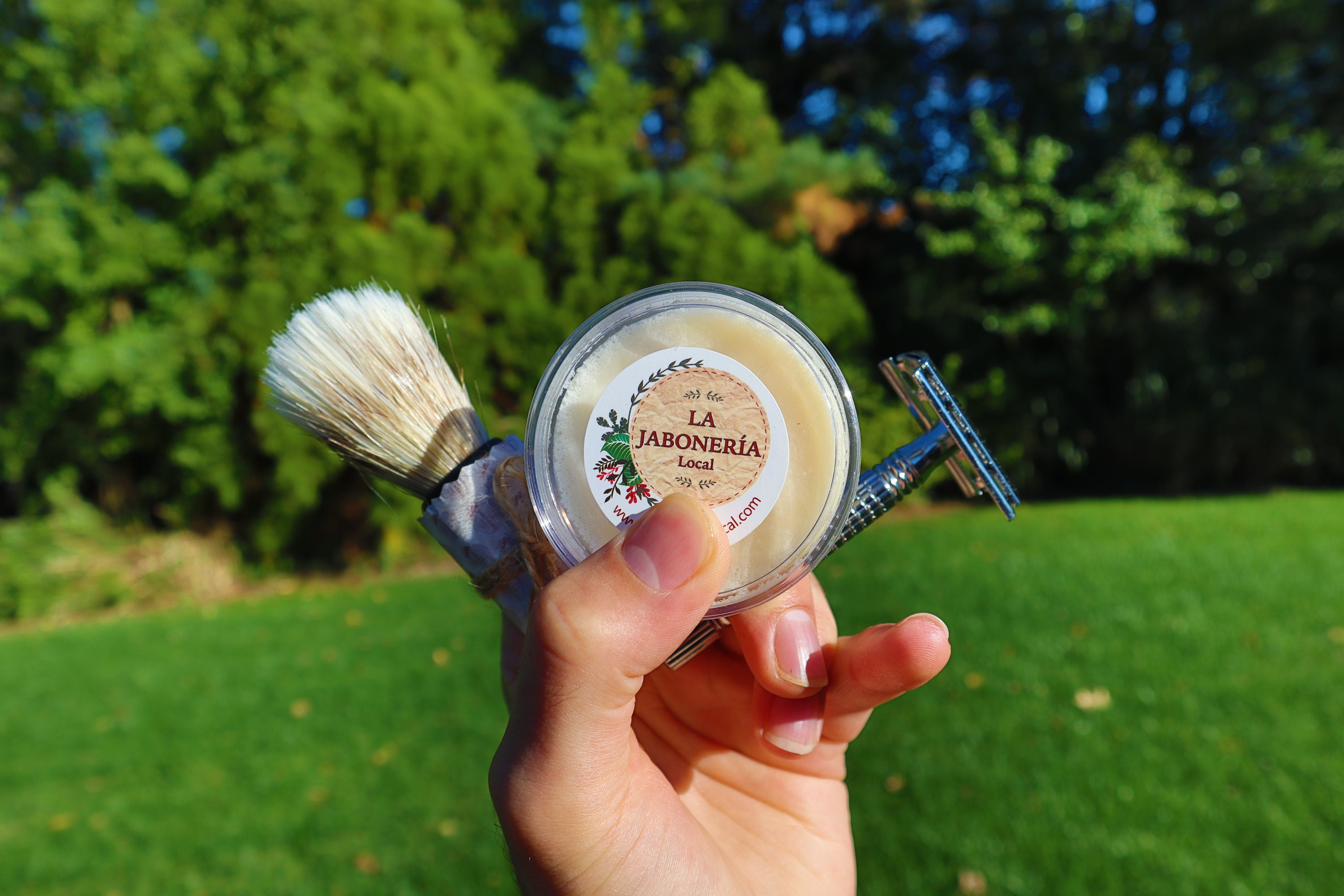 All Natural Shaving Kit from Colombia (Razor, Natural Cream, Brush)