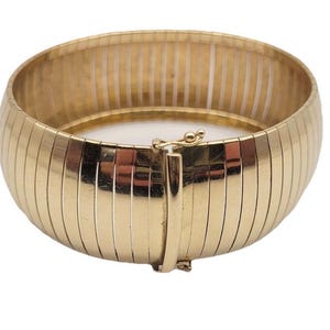 14k Chunky Wide Omega Style Bracelet  38g