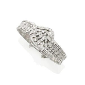 18k White Gold  and Diamond Surprise Wristwatch
