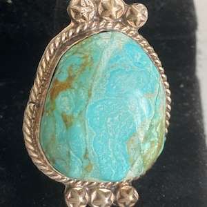 Old Pawn Navajo Turquoise Sterling Ring