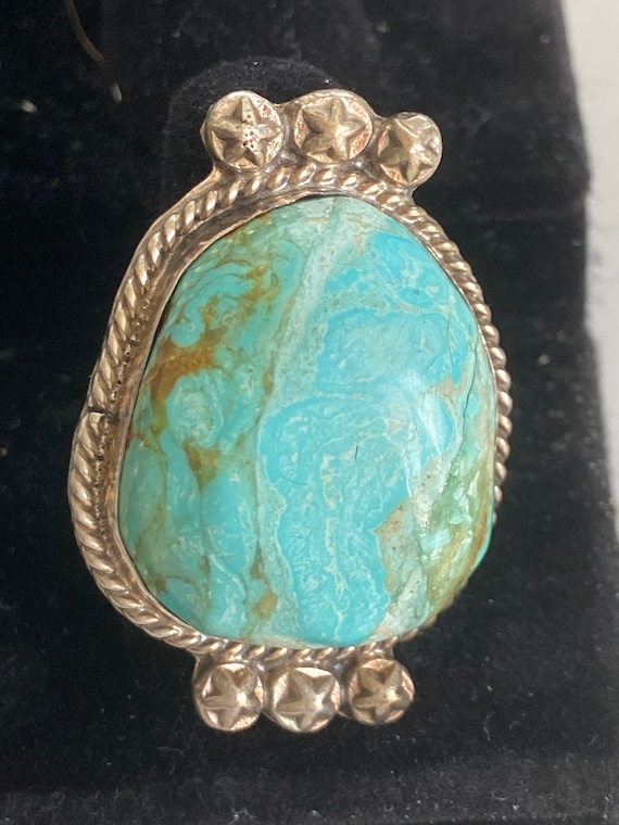 Old Pawn Navajo Turquoise Sterling Ring