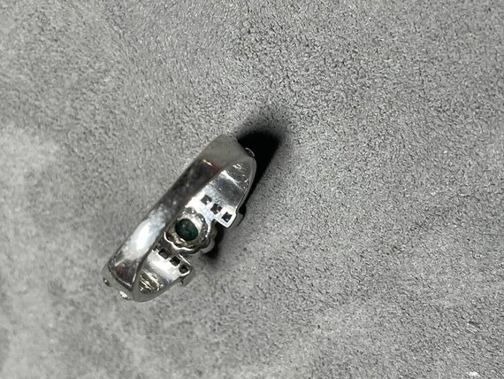 Emerald and Diamond 14kt White Gold Ring - Prince… - image 7