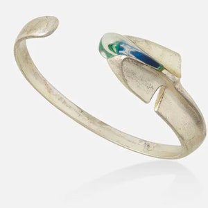 Bjorn Weckstrom Lapponia Sterling Silver Acrylic Mid Century Salamander Bracelet