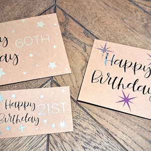 Sobre de dinero con vale de regalo para cumpleaños personalizado, personalizado, para los años 18, 21, 30, 40, 50, 60, 70 y 80
