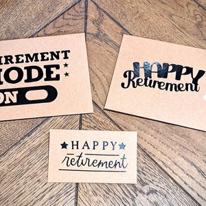 Carte-cadeau personnalisée chèque-cadeau enveloppe d'argent Bonne retraite