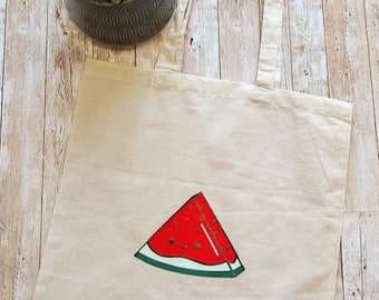 Tote Bag Large Canvas Reusable Watermelon fruit