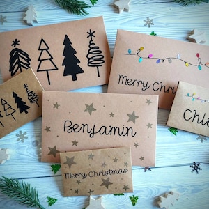 Vale-presente de Natal personalizado e envelope de dinheiro