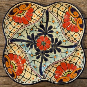 Talavera Ceramic Appetizer Tray, Hand-Painted
