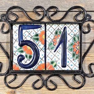 Frame for ceramic clay tile numbers which are 3.5"x5.5" each | Holds 2 Tiles