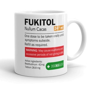 Funny Doctor Gift, Fukitol Mug, Doctor Gift Mug, Gift for Doctor, Medical Gift, Medical School Graduation, Naughty Mug, Medical Pun Mug