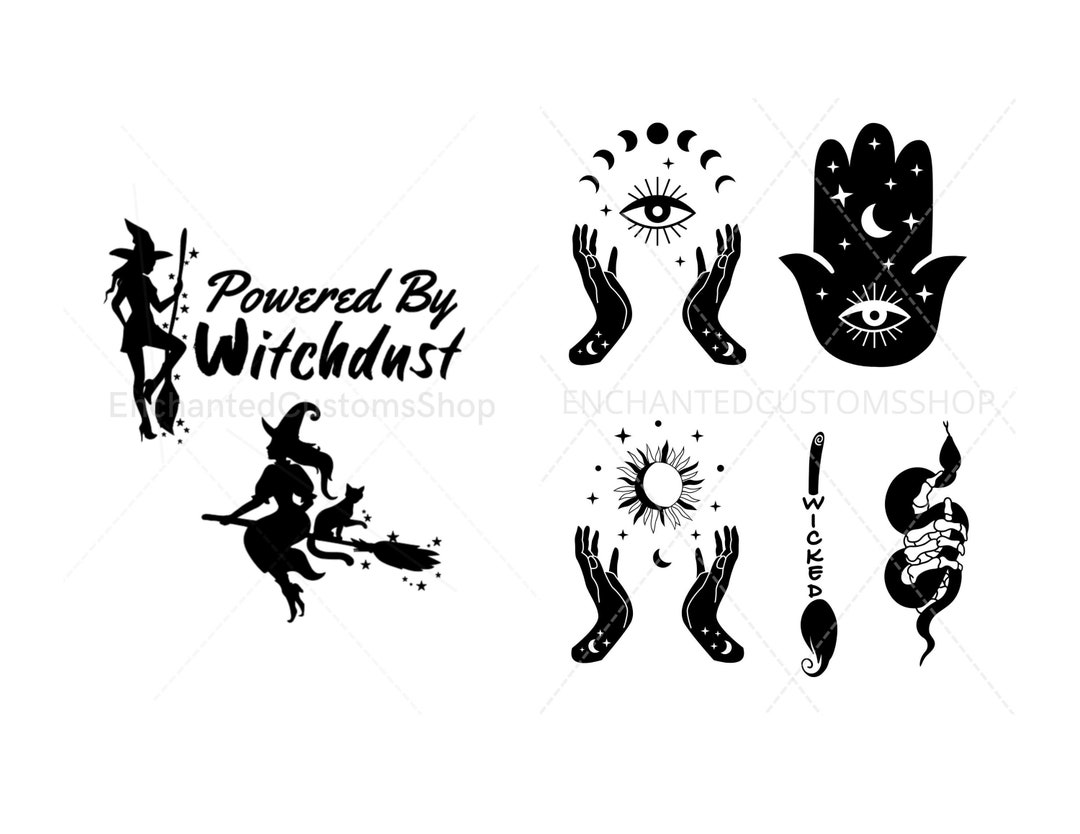 Witchy Halloween Car Decals Powered by Witchdust Witch Decals Etsy