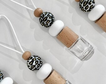 Car Diffuser / Hanging Diffuser / Beaded Diffuser / Fragrance Oil / Leopard / Natural / White / Wooden