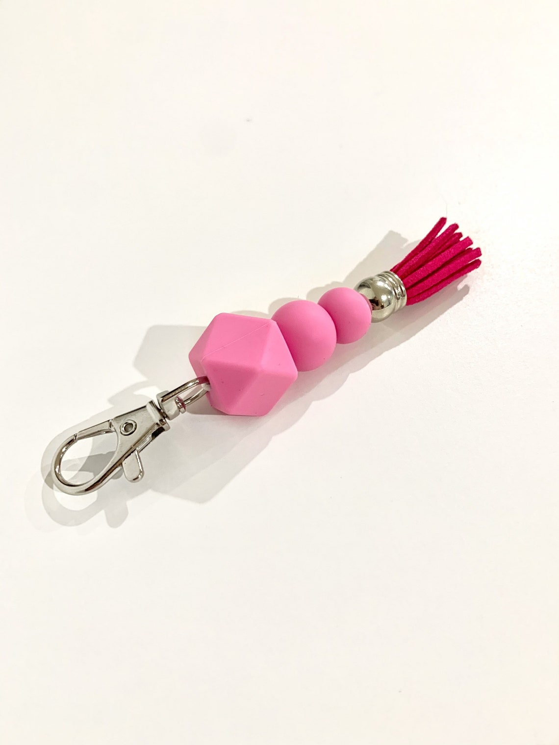 Personalised or Plain Silicone Bead Keyring with tassel Etsy