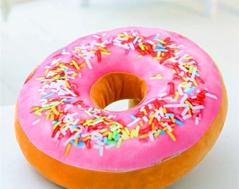 Sweet Girl Gift Red Cream Doughnut Chair Cushion Seat Princess Gift Pillow Mister Donut Chair Bed Pad Comfortable PP Cotton Seat Cushion