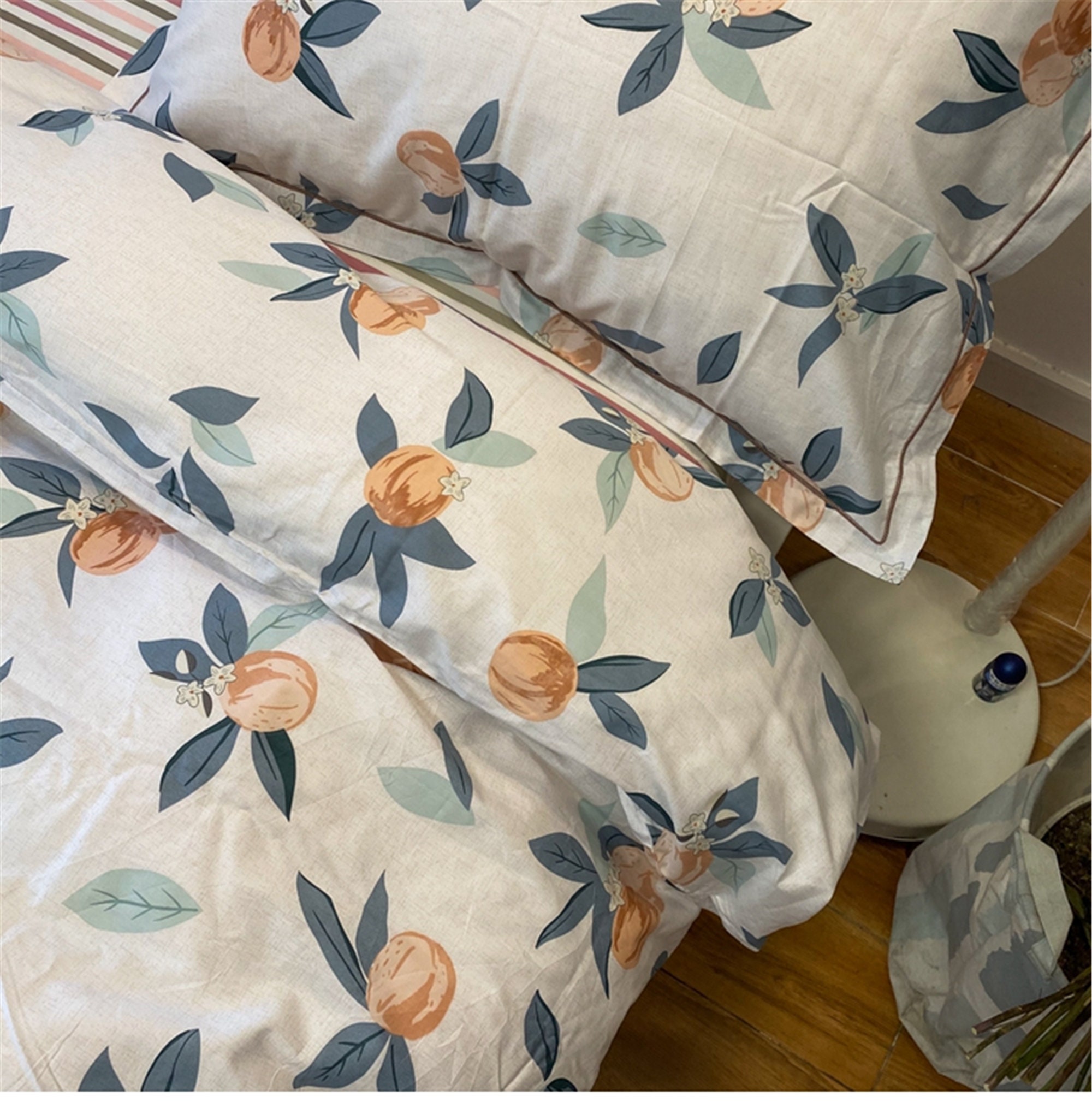 Peaches Bedding Set Summer cotton 4 piece set Duvet cover Etsy