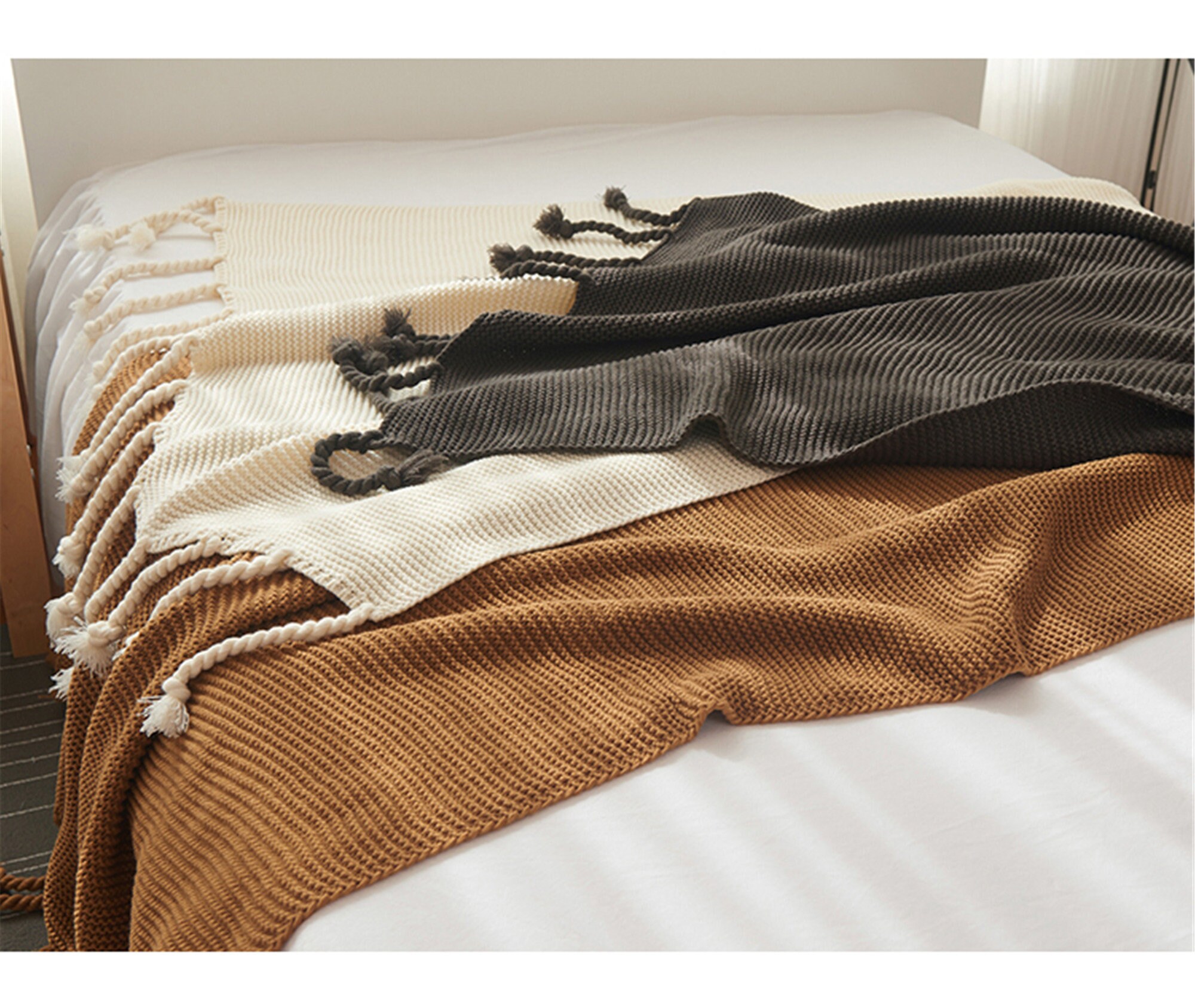 Warm & Soft Caramel Vintage Style Xtra Soft Throw Blanket Etsy