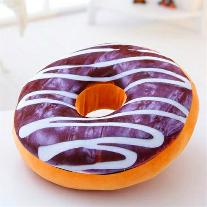 Sweet Girl Gift Red Cream Doughnut Chair Cushion Seat Princess Gift Pillow Mister Donut Chair Bed Pad Comfortable PP Cotton Seat Cushion