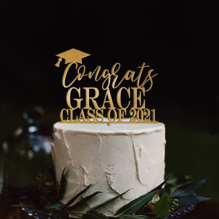 Graduation Cake Topper Rouge 2021- Grad 2021 Cake Topper