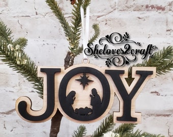 Joy Nativity Ornament SVG Laser