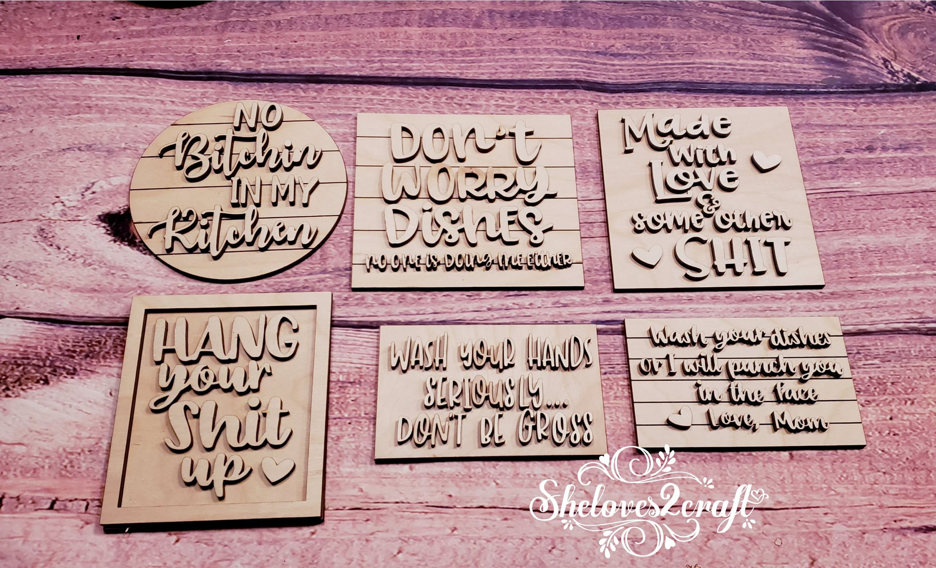 Funny Kitchen Family Sayings Sign Tray SVG Laser Etsy