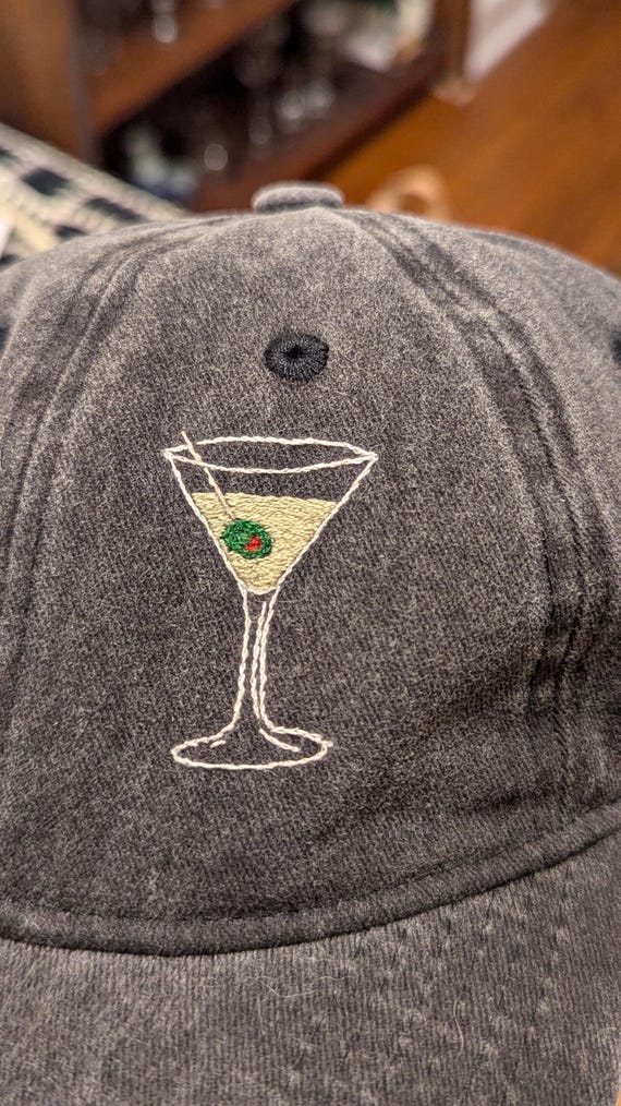 Hand Embroidered Dirty Martini Dad Cap - Etsy display picture 1