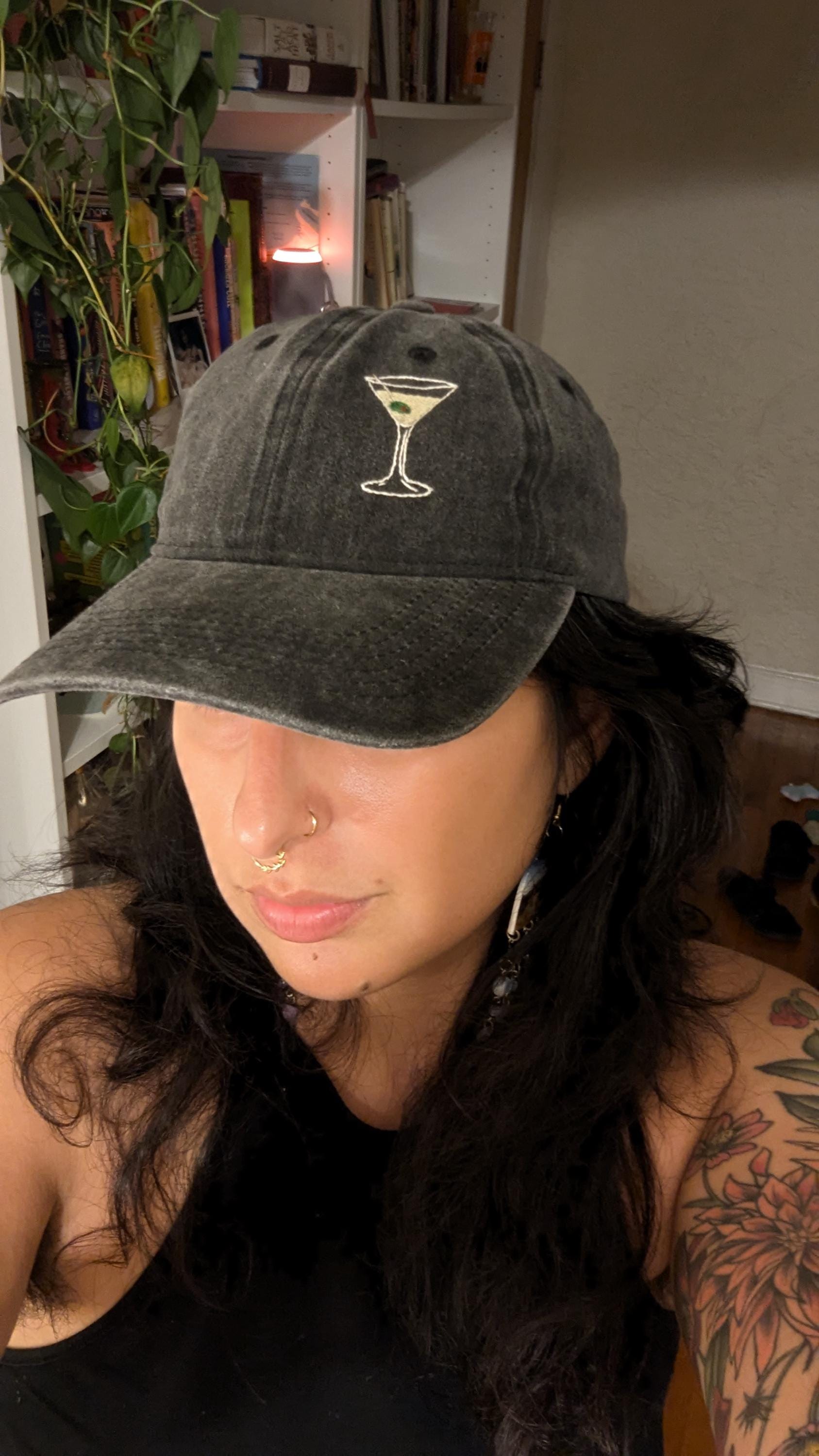 Hand Embroidered Dirty Martini Dad Cap - Etsy display picture 3