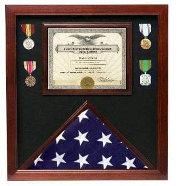 Police Flag Medal Display Box Shadow Box Flag Box Hand Made Etsy