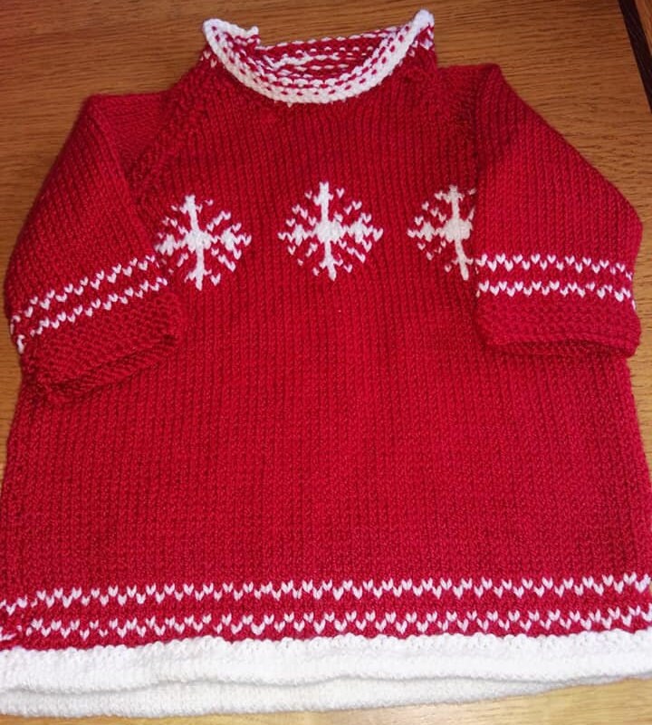 Handmade girls knitted Christmas dress Etsy