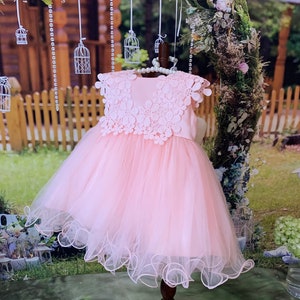 Lovely Baby Girl Elegant Soft Puffy Pink Tutu Dress image 7