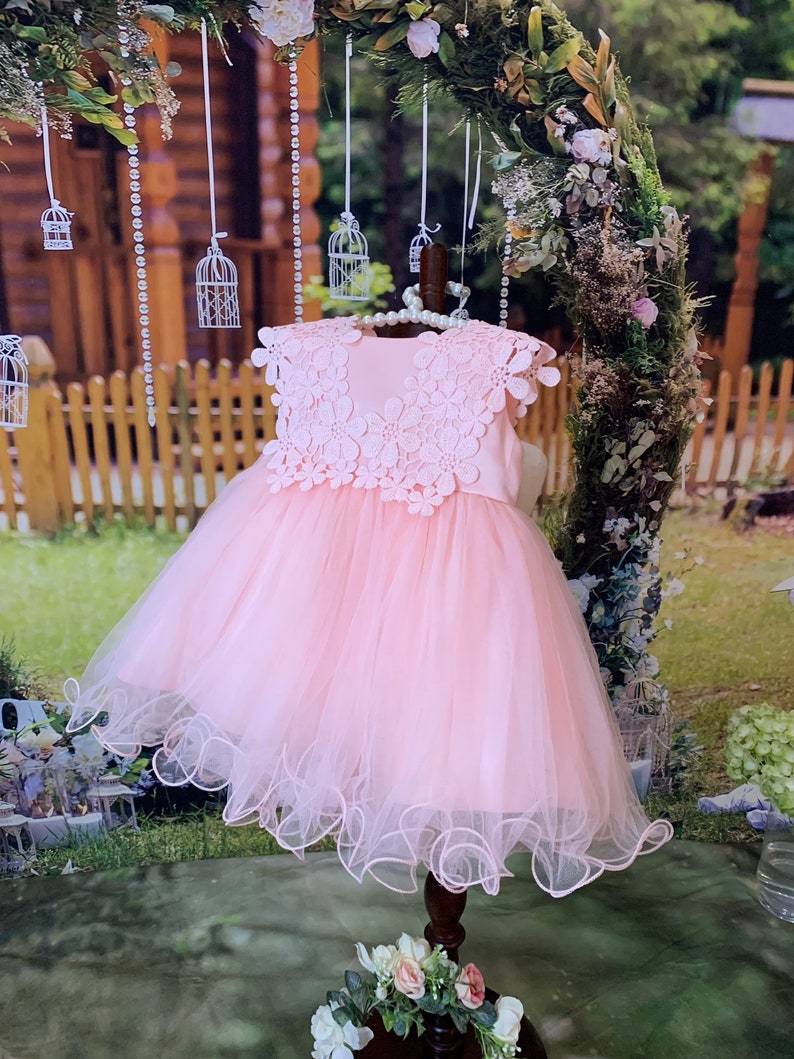 Lovely Baby Girl Elegant Soft Puffy Pink Tutu Dress image 7