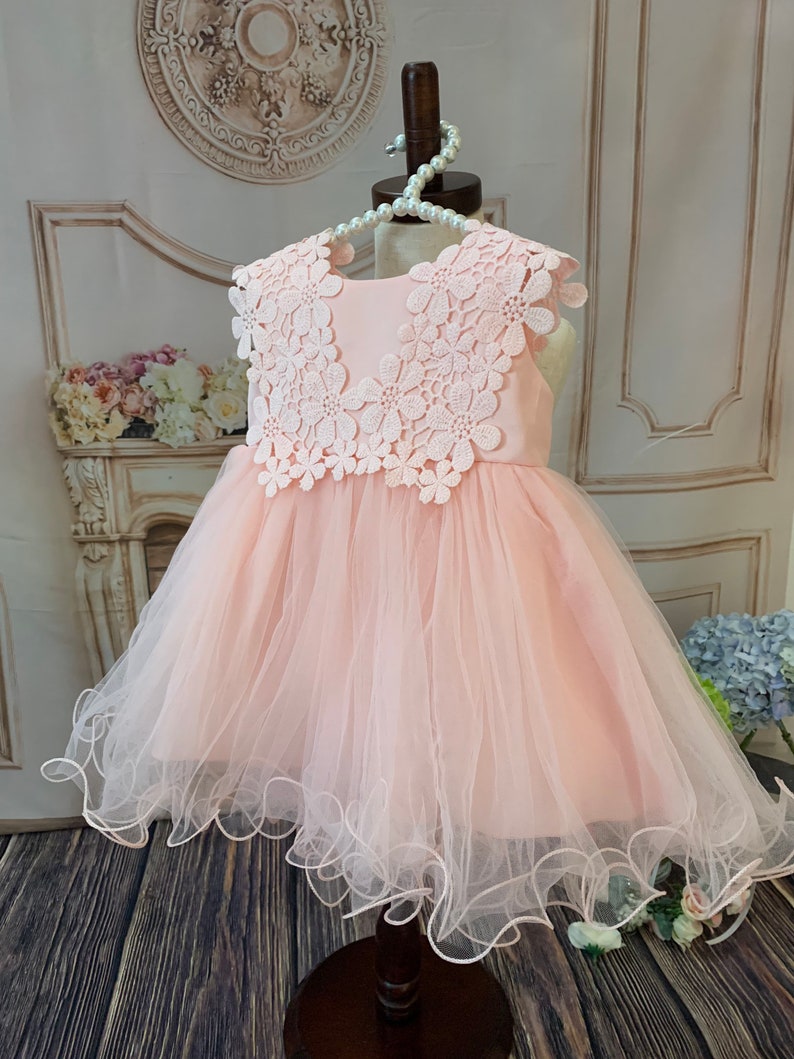 Lovely Baby Girl Elegant Soft Puffy Pink Tutu Dress image 3