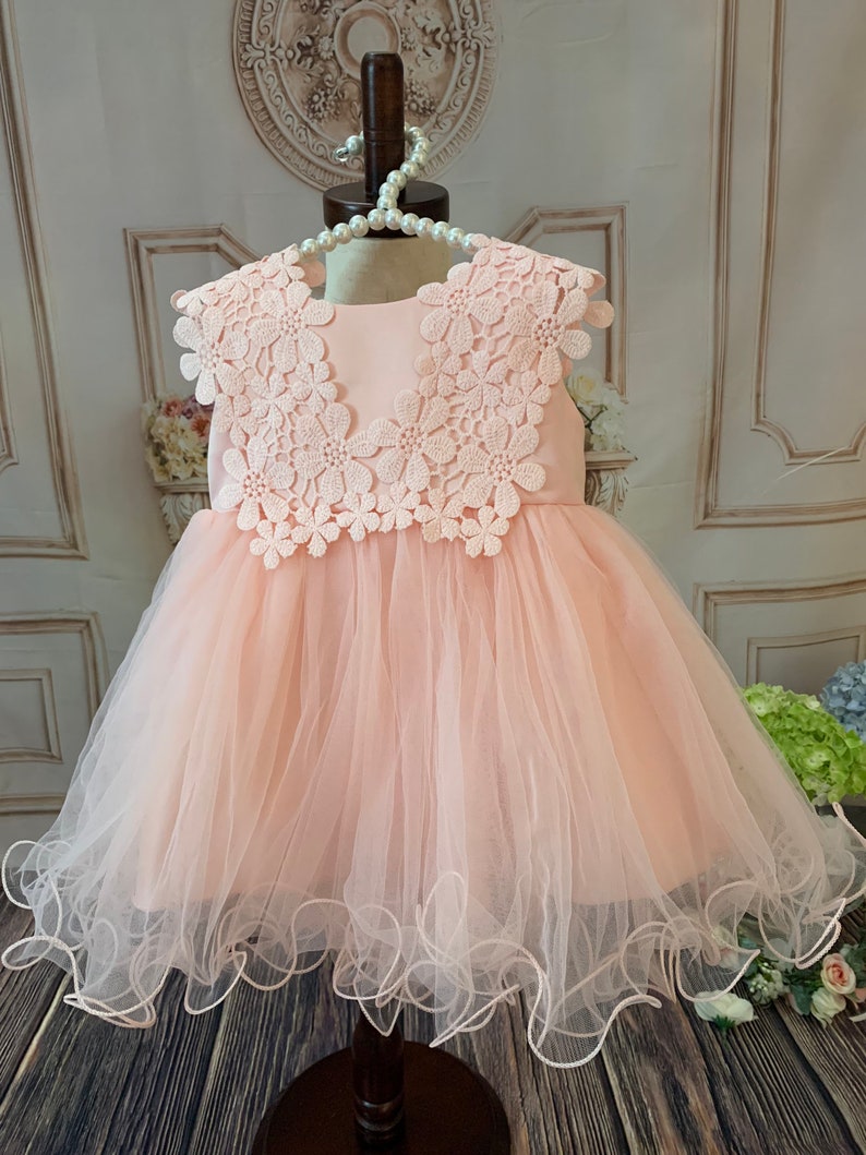 Lovely Baby Girl Elegant Soft Puffy Pink Tutu Dress image 4