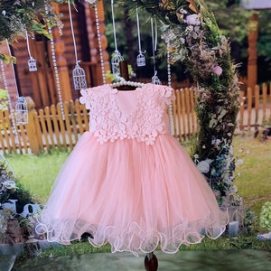 Lovely Baby Girl Elegant Soft Puffy Pink Tutu Dress image 8