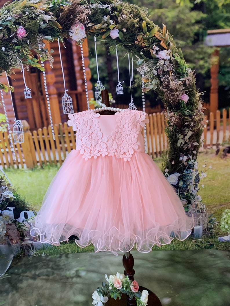 Lovely Baby Girl Elegant Soft Puffy Pink Tutu Dress image 8