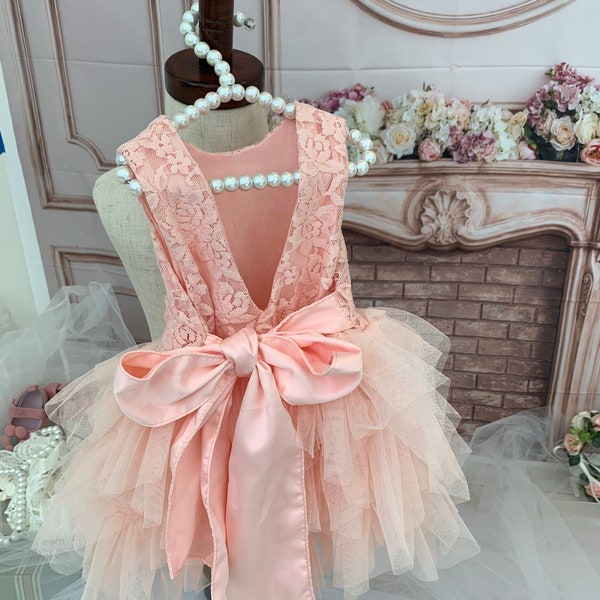 Baby Girl Pink Comfortable Tutu lace Dress