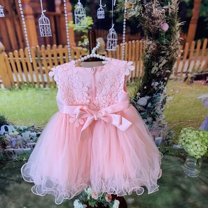 Lovely Baby Girl Elegant Soft Puffy Pink Tutu Dress image 6