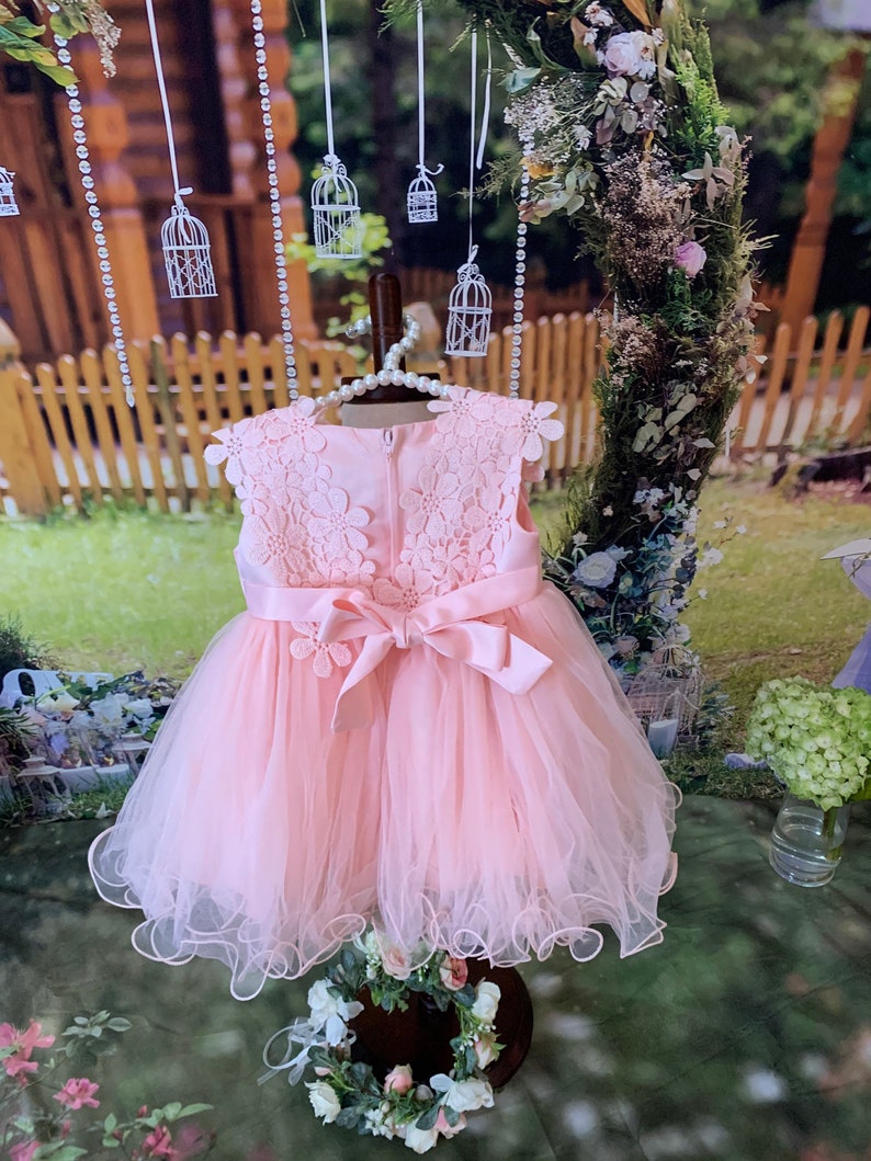 Lovely Baby Girl Elegant Soft Puffy Pink Tutu Dress image 6