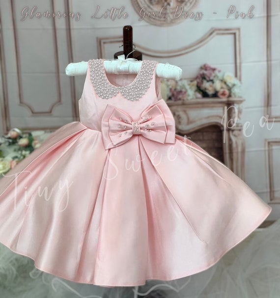 Little Girl Glamorous Delicate Dress Pink or White First Etsy