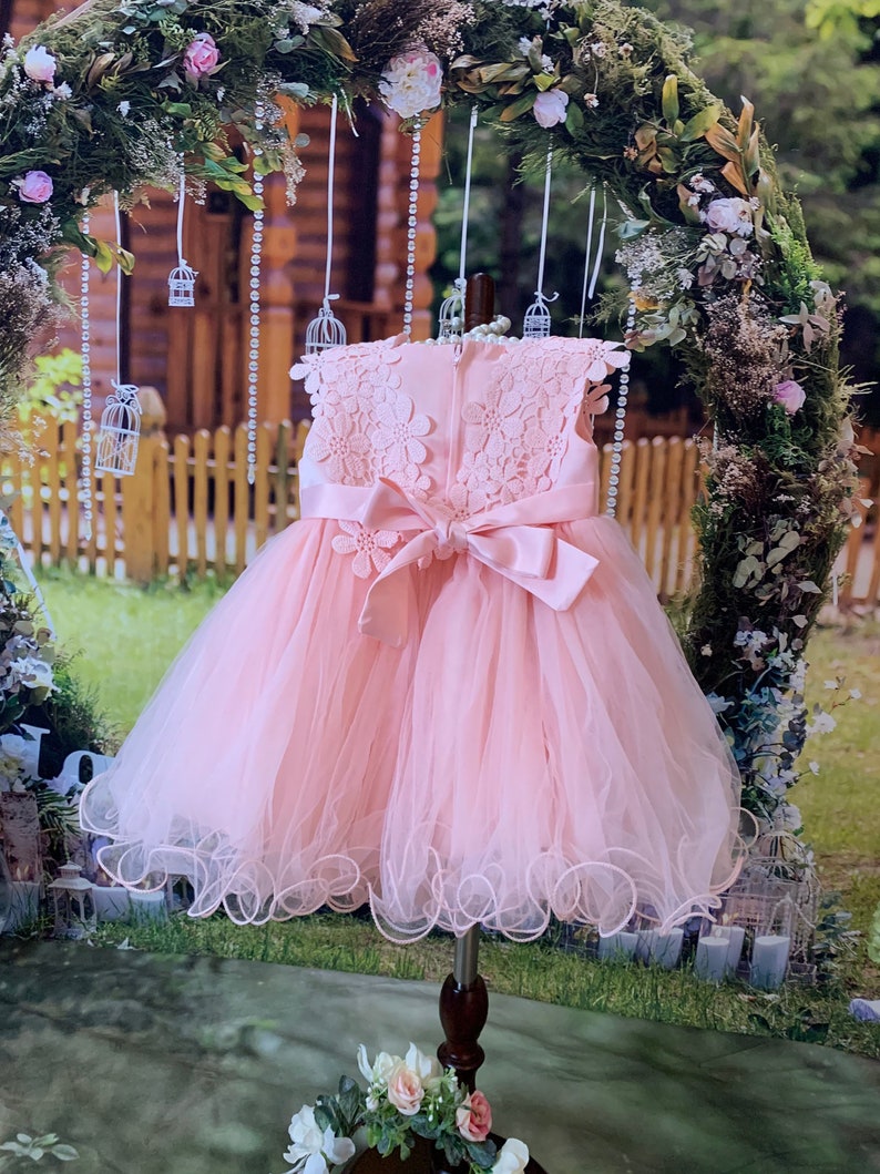 Lovely Baby Girl Elegant Soft Puffy Pink Tutu Dress image 9