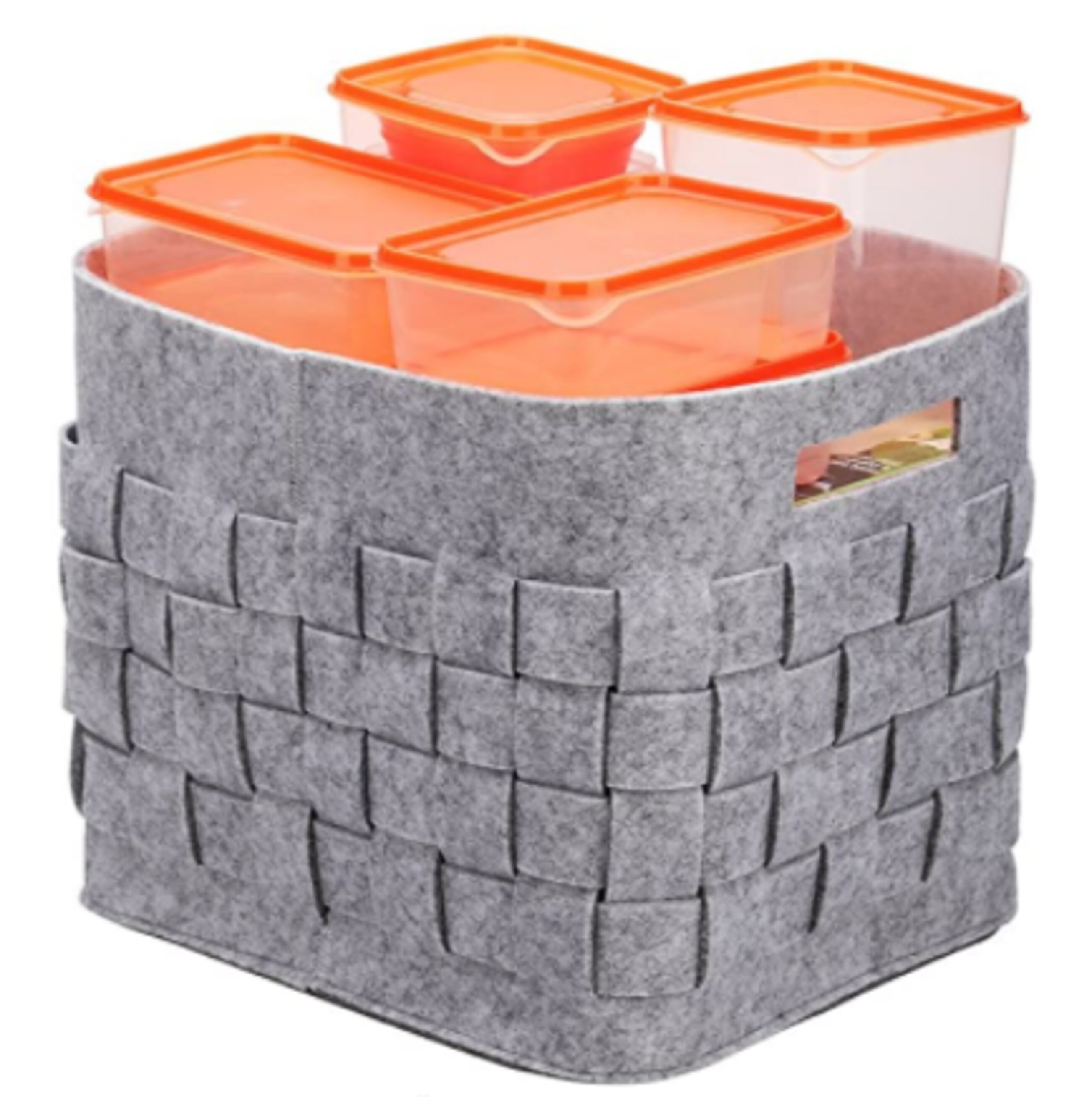 JUNHOME Woven Felt Storage Bins with Lids Handmade Storage Etsy