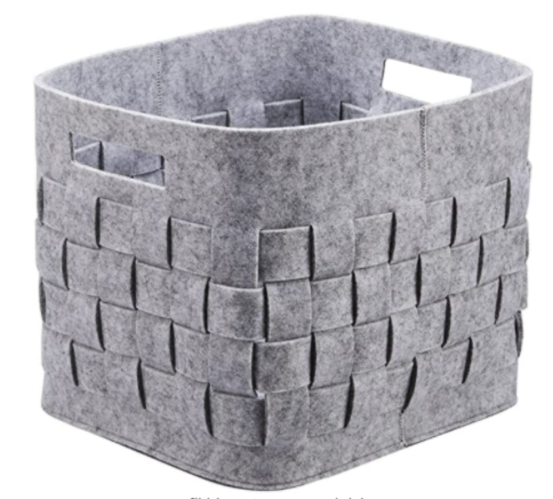 JUNHOME Woven Felt Storage Bins with Lids Handmade Storage Etsy