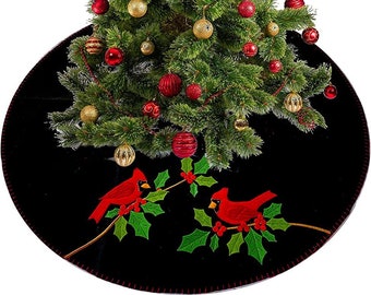 Tree Skirt Tree Skirt with Cardinals - Large 36"Holiday Decoration Christmas Tree Skirt Keepsake Gift