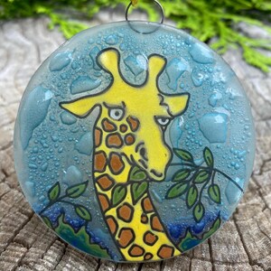 Giraffe Christmas Tree Ornament - Art Glass Light Catcher Glass Ornament Holiday Gift