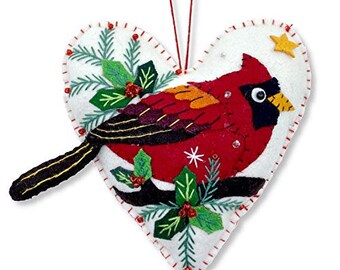 Holiday Cardinal Bird Ornament for Christmas Tree, Large 5"