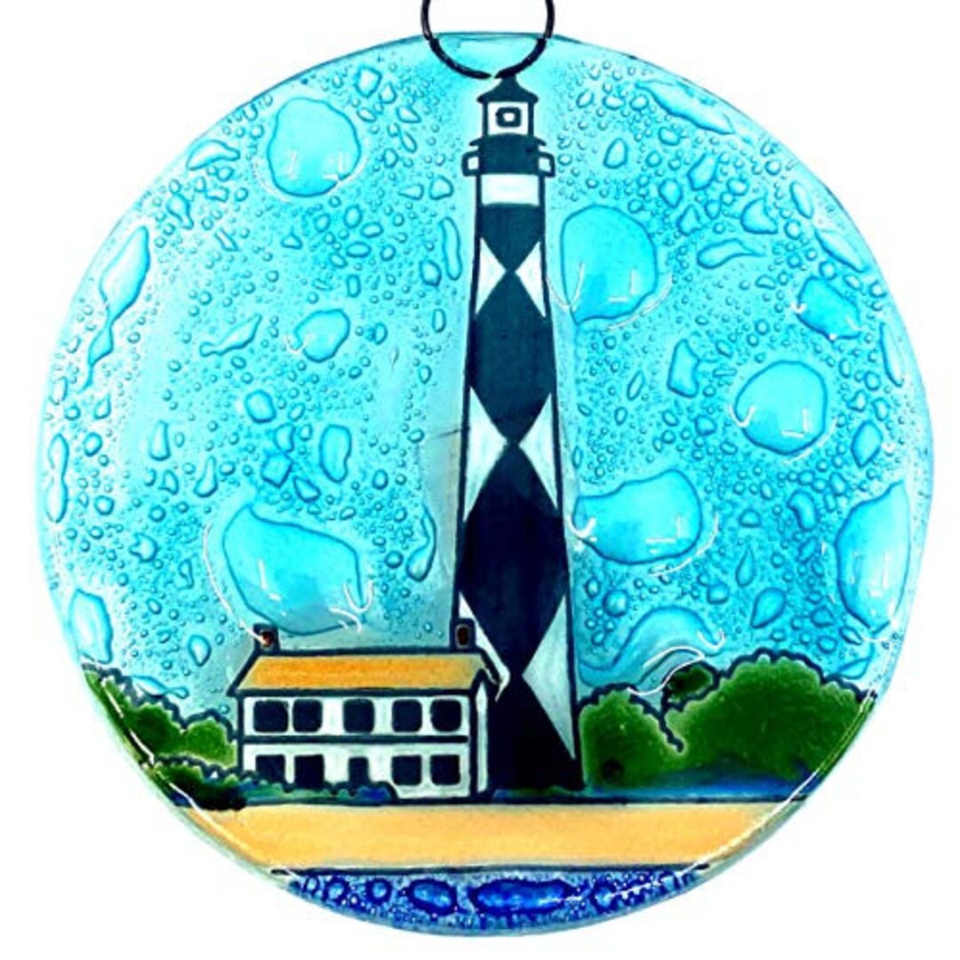 Cape Lookout Lighthouse Christmas Tree Ornament Art Glass Etsy