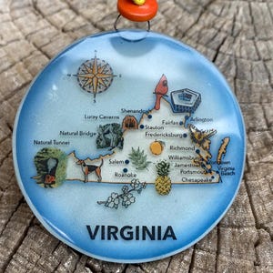 Virginia Karte Weihnachtsbaum Ornament - Kunst Glas Light Catcher Glas Ornament Weihnachtsgeschenk