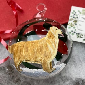 Golden Retriever Hund - Handbemalte Glaskunst in Österreich - Handbemalte Limited Edition