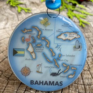 Bahama's kerstboomornament - kunstglas lichtvanger kaart hangende decoratie gesmolten gerecycled glas decoratie cadeau