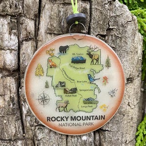 Rocky Mountain National Park Christmas Tree Ornament - Art Glass Light Catcher Glass Ornament Holiday Gift